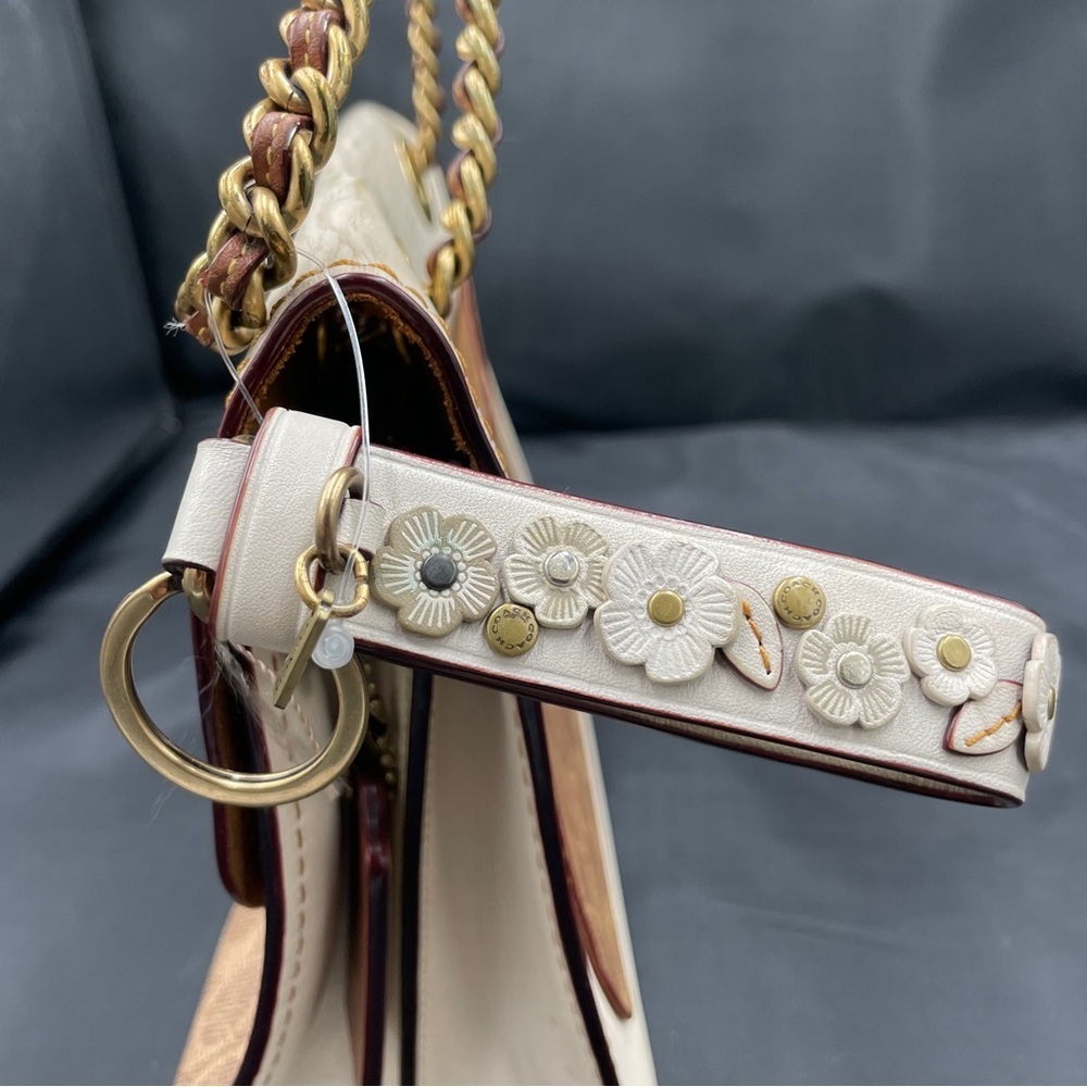 Coach Parker Color block Signature Pebbled leather with Tea Rose appliqué - Picture 9 of 15